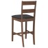 Taburetes de bar con cojines 2 uds madera maciza marrón
