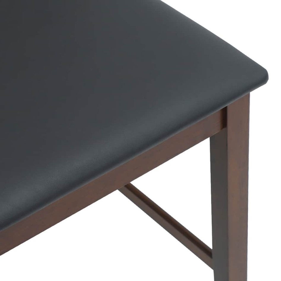 Taburetes de bar con cojines 2 uds madera maciza marrón