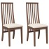 Sillas de comedor con cojines 2 uds madera maciza marrón