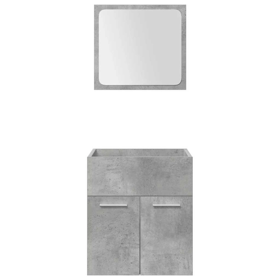 Set muebles de baño 5 piezas madera ingeniería gris