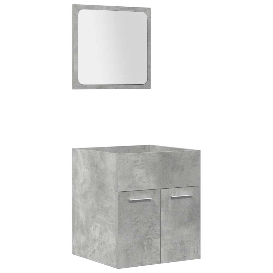 Set muebles de baño 5 piezas madera ingeniería gris