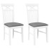 Sillas de comedor con cojines 2uds madera maciza blanco