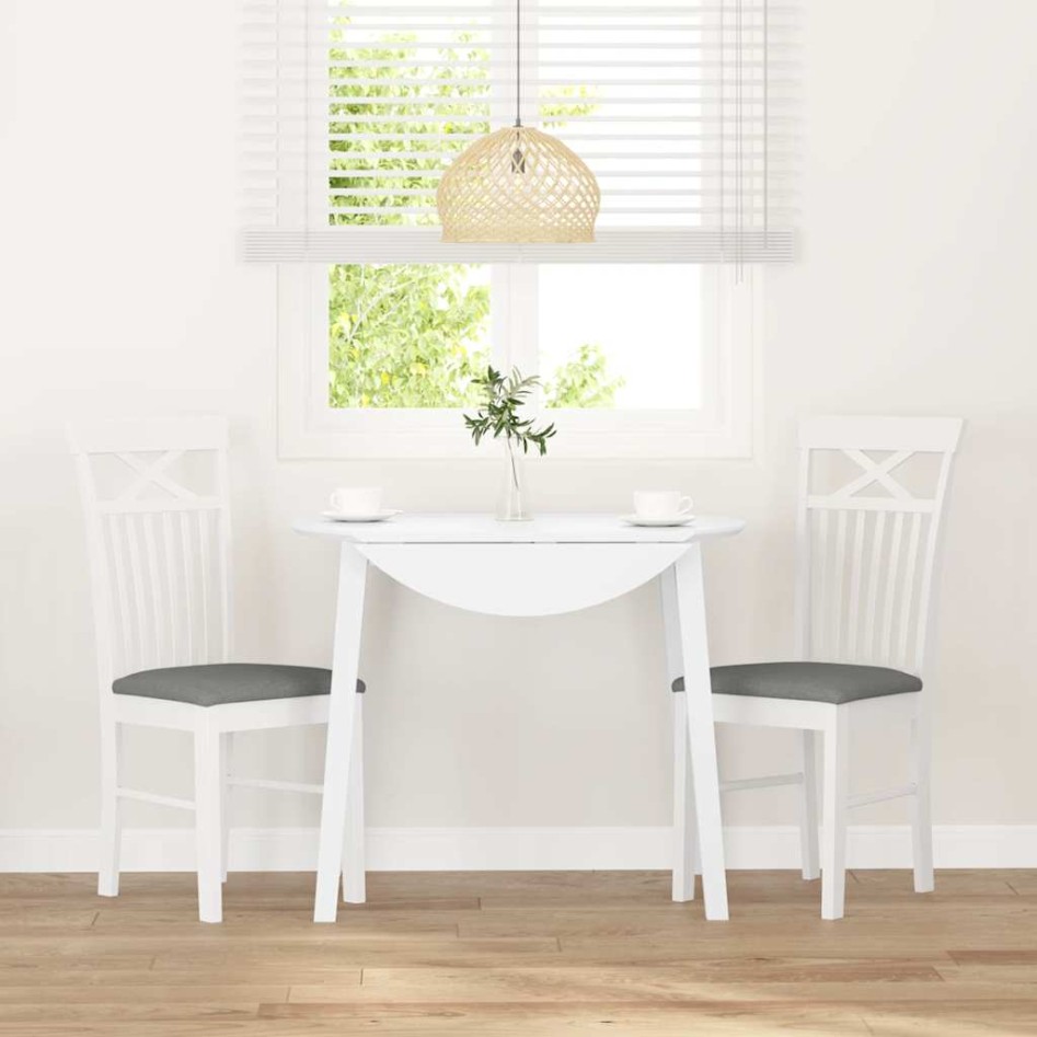 Sillas de comedor con cojines 2uds madera maciza blanco