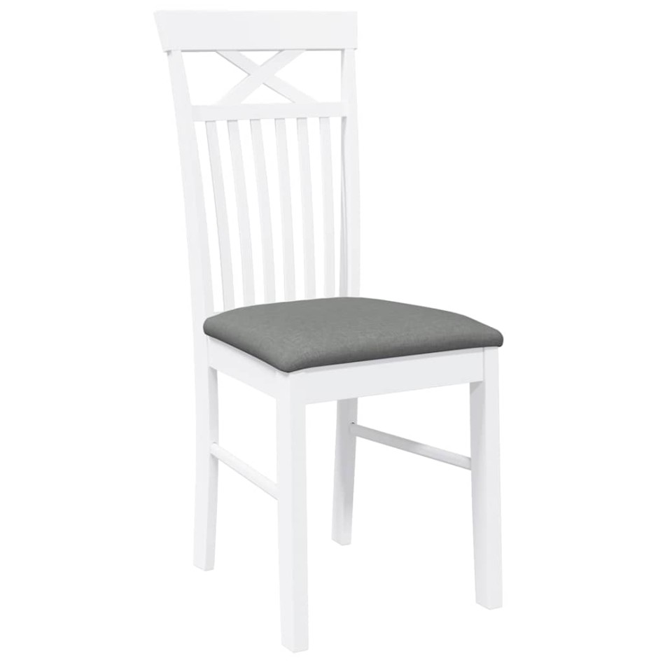 Sillas de comedor con cojines 2uds madera maciza blanco