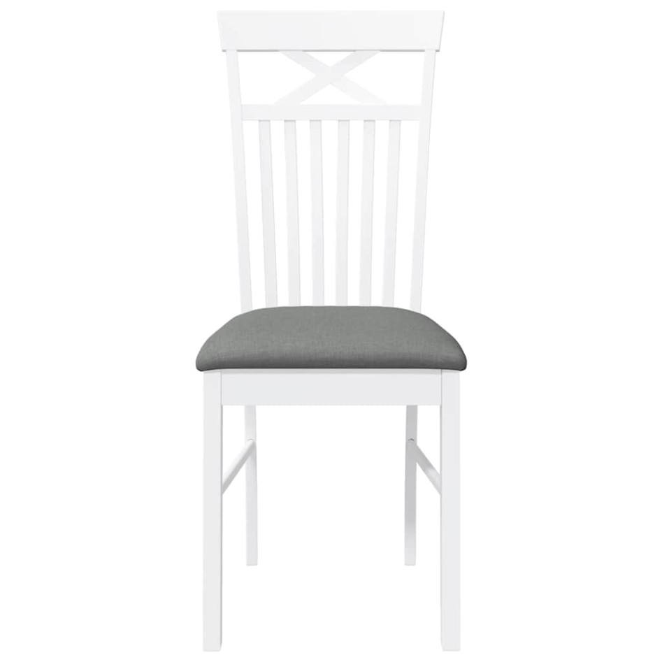 Sillas de comedor con cojines 2uds madera maciza blanco