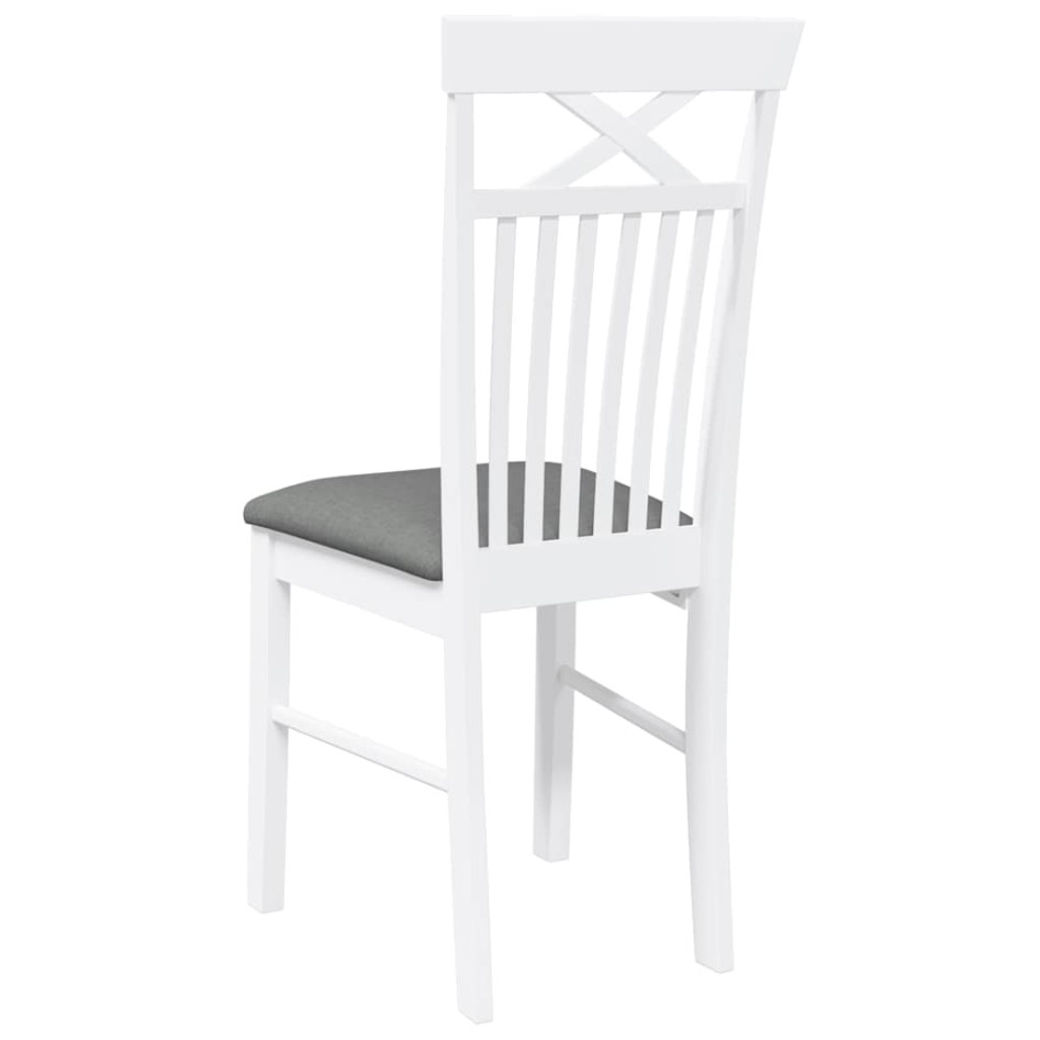 Sillas de comedor con cojines 2uds madera maciza blanco