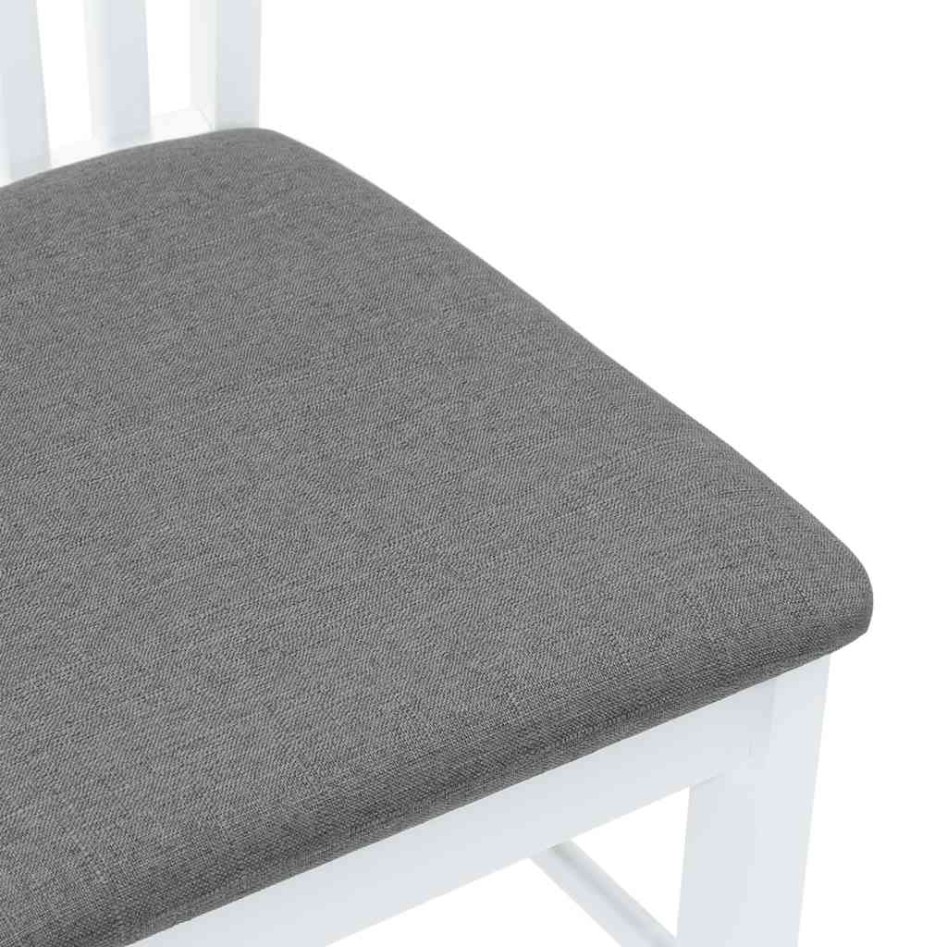 Sillas de comedor con cojines 2uds madera maciza blanco