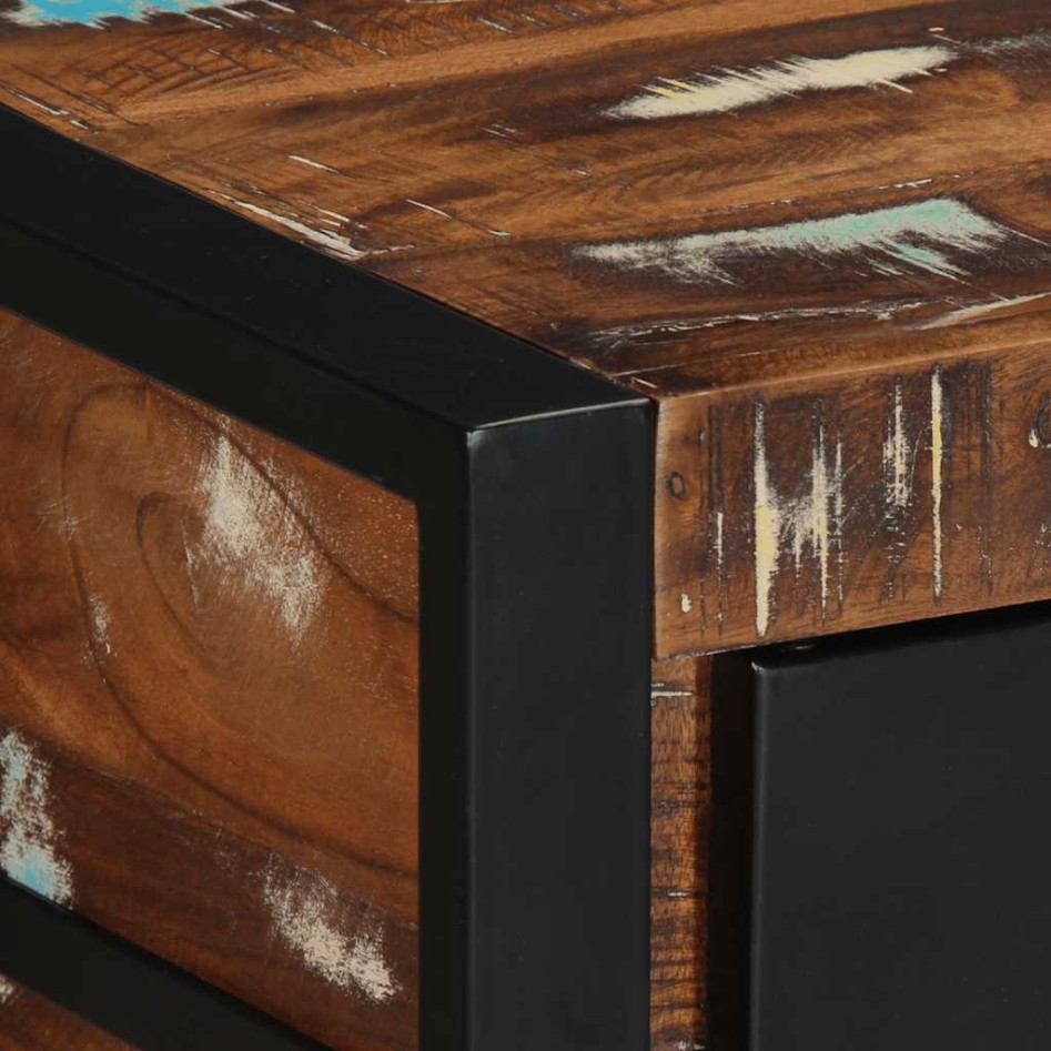 Mesa consola multicolor madera maciza reciclada 100x35x75