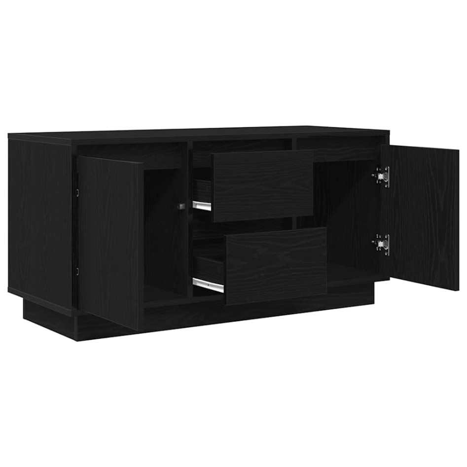Mueble de TV con luces LED roble negro 100x41x50