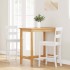 Taburetes de bar 2 uds madera maciza blanca