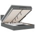 Cama otomana con colchón LED gris oscuro 140x190 cm