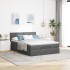 Cama otomana con colchón LED gris oscuro 140x190 cm