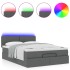 Cama otomana con colchón LED gris oscuro 140x190 cm