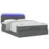 Cama otomana con colchón LED gris oscuro 140x190 cm