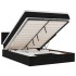 Cama otomana con colchón LED negra 140x190 cm