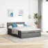 Cama otomana con colchón LED gris oscuro 140x200 cm