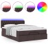 Cama otomana con colchón LED marrón oscuro 140x190 cm