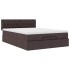 Cama otomana con colchón LED marrón oscuro 140x190 cm