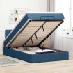 Cama otomana con colchón y luces LED azul 120x200 cm Tela