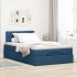Cama otomana con colchón y luces LED azul 120x200 cm