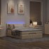 Cama otomana con colchón y luces LED Tela crema 140x200