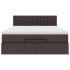 Cama otomana con colchón LED marrón oscuro 140x190 cm