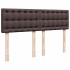 Cama otomana con colchón LED marrón oscuro 140x190 cm