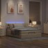 Cama otomana con colchón LED crema 140x190 cm