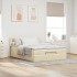 Cama otomana con colchón LED crema 140x190 cm