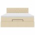 Cama otomana con colchón LED crema 140x190 cm