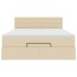 Cama otomana con colchón LED crema 140x190 cm
