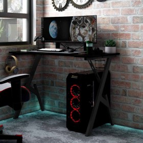 Escritorio gaming con patas en forma de Y negro 90x60x75