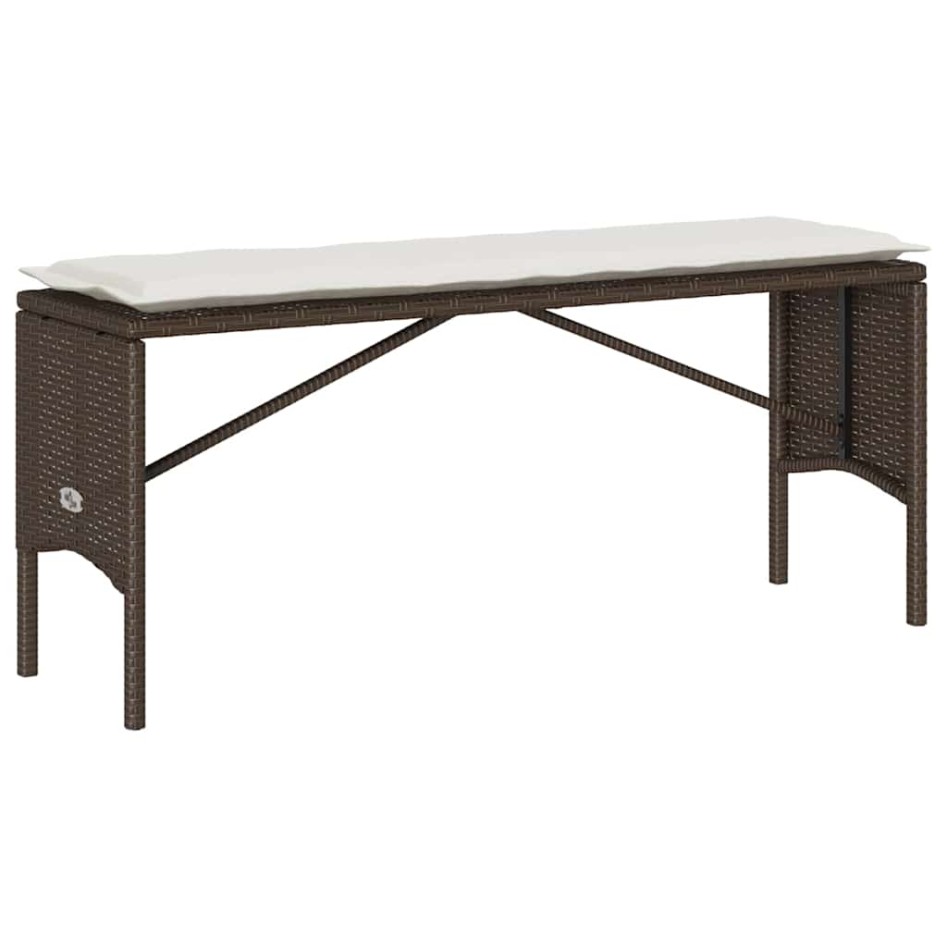 Set comedor de jardín 3 piezas y cojines ratán sintético