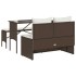 Set comedor de jardín 3 piezas y cojines ratán sintético