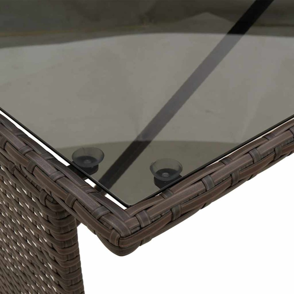 Set comedor de jardín 3 piezas y cojines ratán sintético