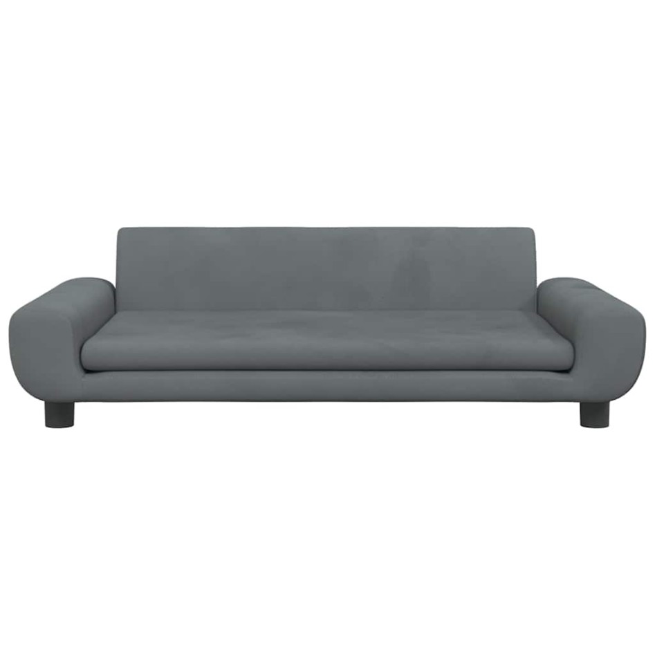 Cama para perros de terciopelo gris oscuro 100x54x33