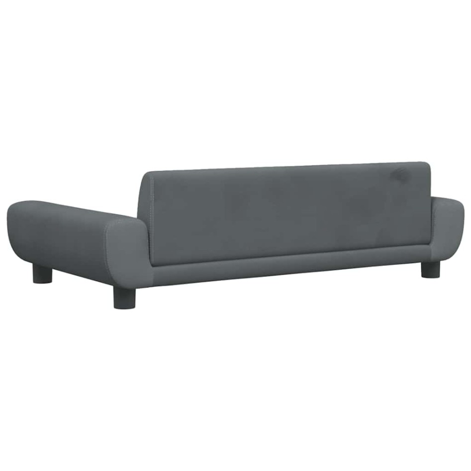Cama para perros de terciopelo gris oscuro 100x54x33