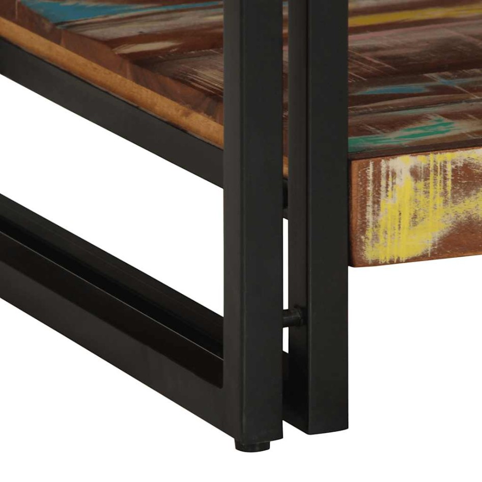 Mesa de centro multicolor 90x50x38 cm madera maciza