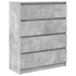 Aparador de madera de ingeniería gris hormigón 80x35x99
