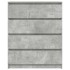 Aparador de madera de ingeniería gris hormigón 80x35x99