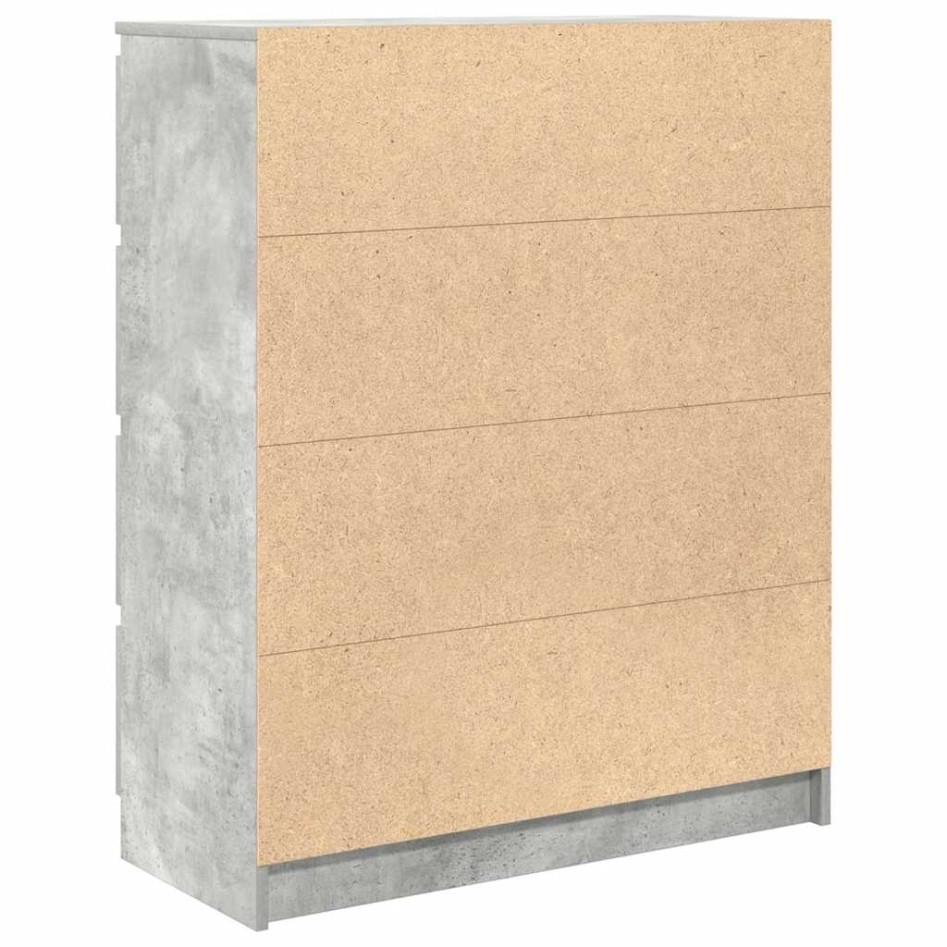 Aparador de madera de ingeniería gris hormigón 80x35x99