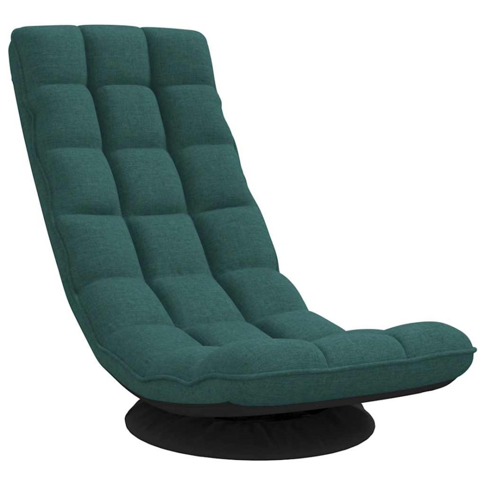 Silla giratoria de suelo de tela verde oscuro 70x51x79