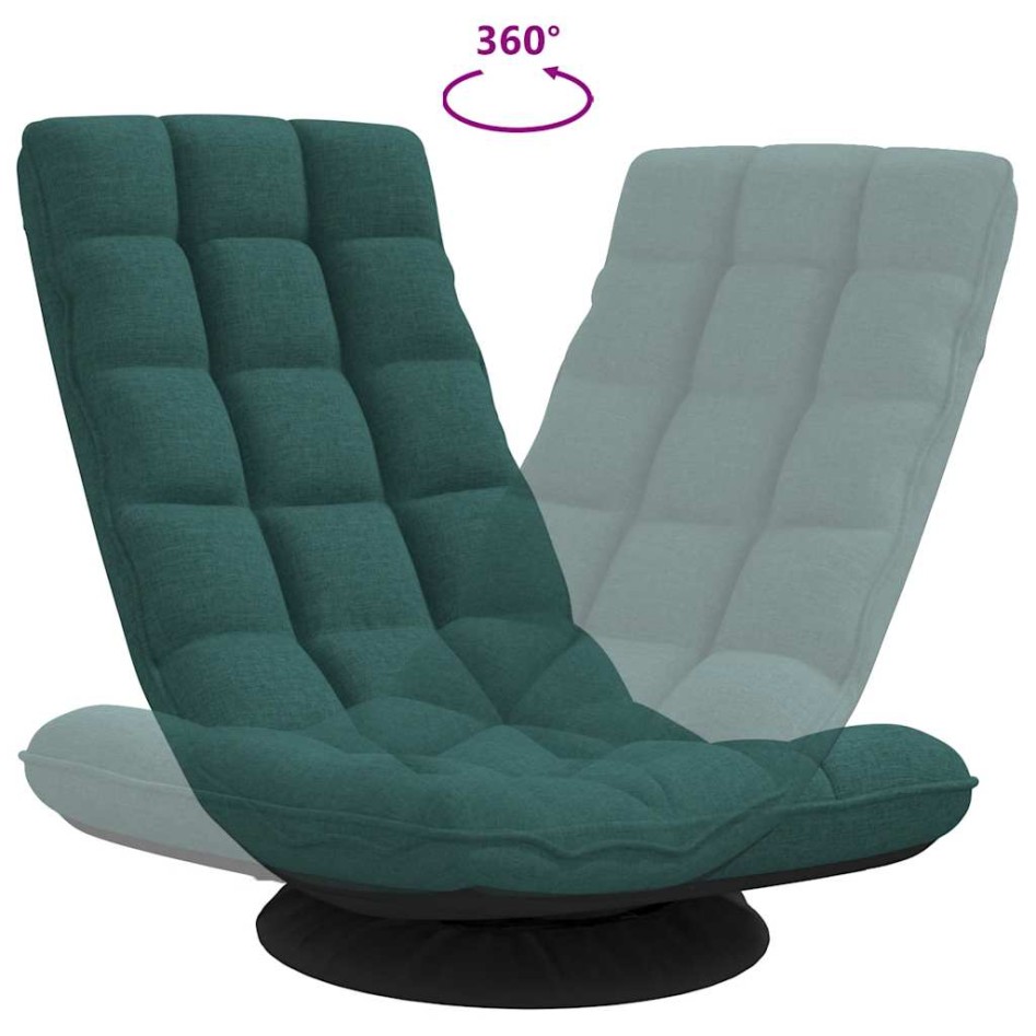 Silla giratoria de suelo de tela verde oscuro 70x51x79