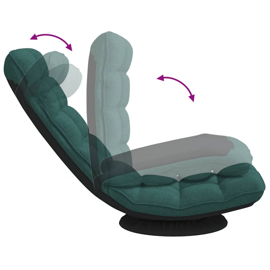 Silla giratoria de suelo de tela verde oscuro 70x51x79