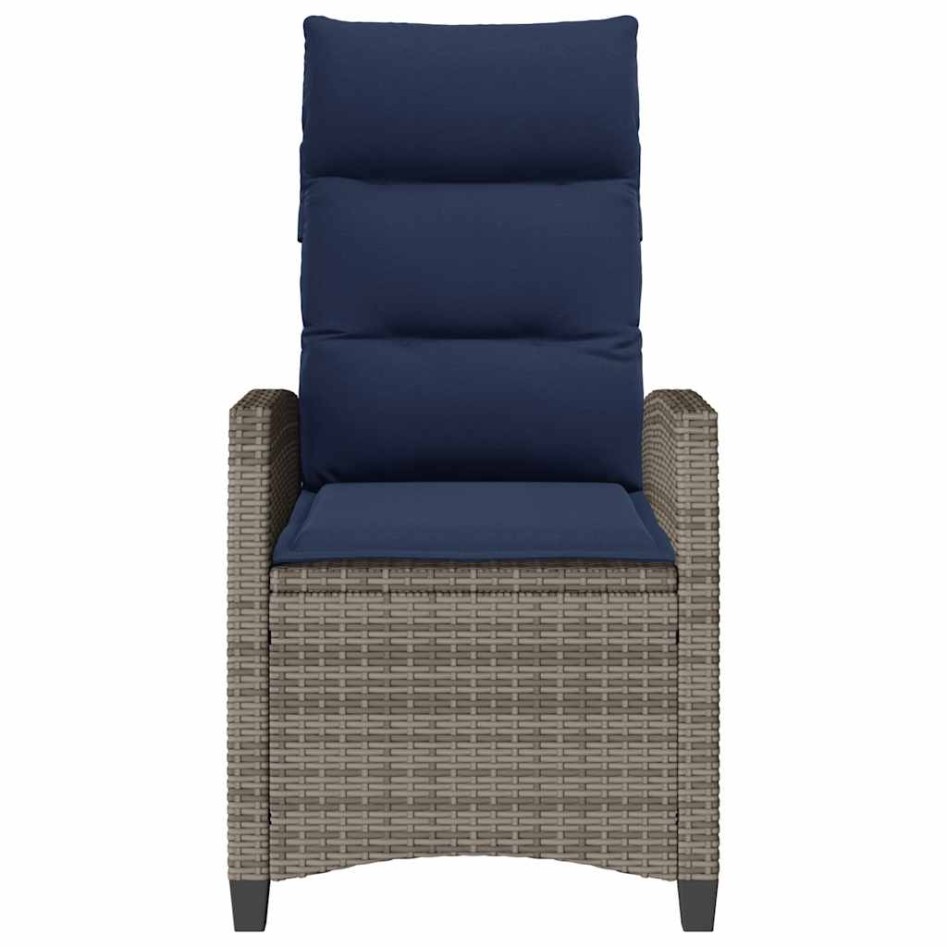 Silla de jardín reclinable con mesa auxiliar ratán