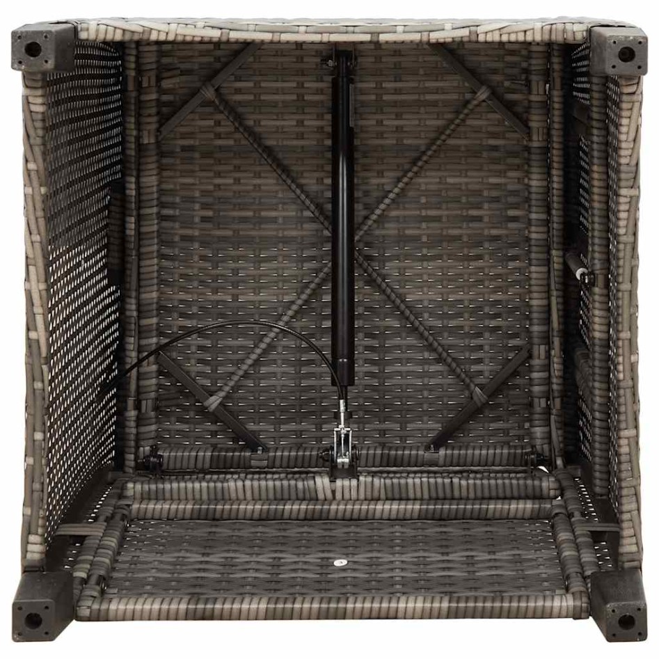 Silla de jardín reclinable con mesa auxiliar ratán