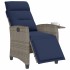 Silla de jardín reclinable con mesa auxiliar ratán