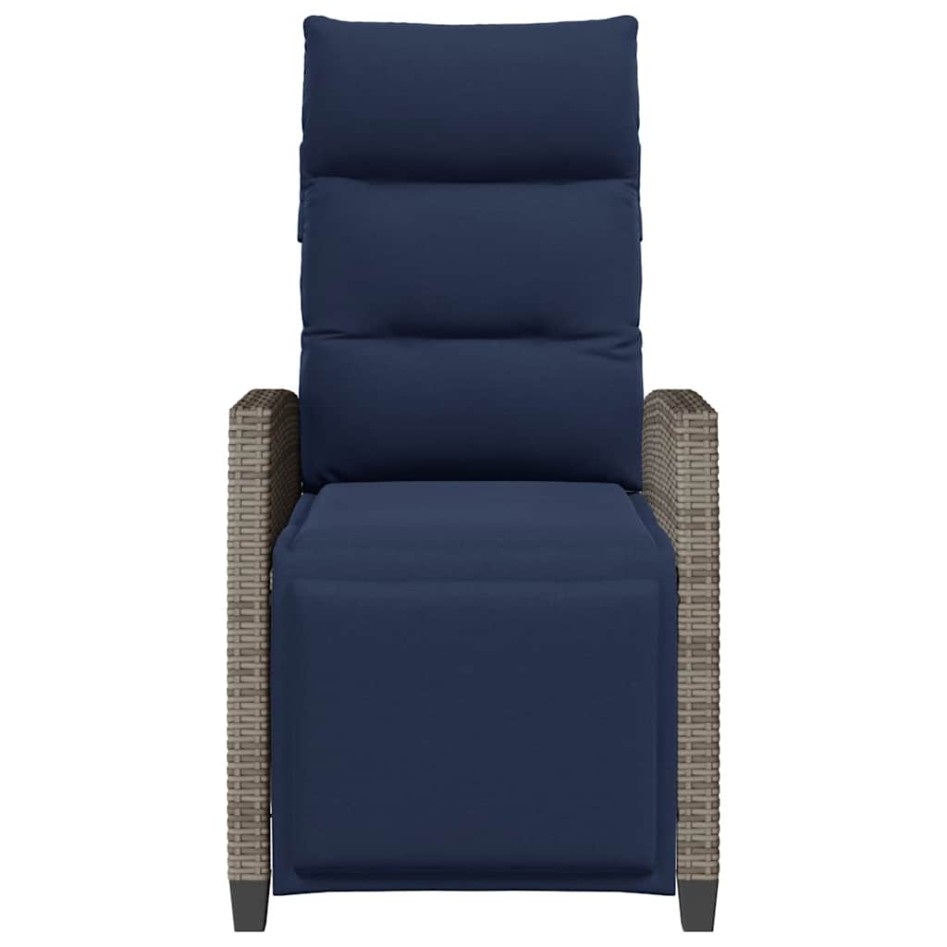 Silla de jardín reclinable con mesa auxiliar ratán