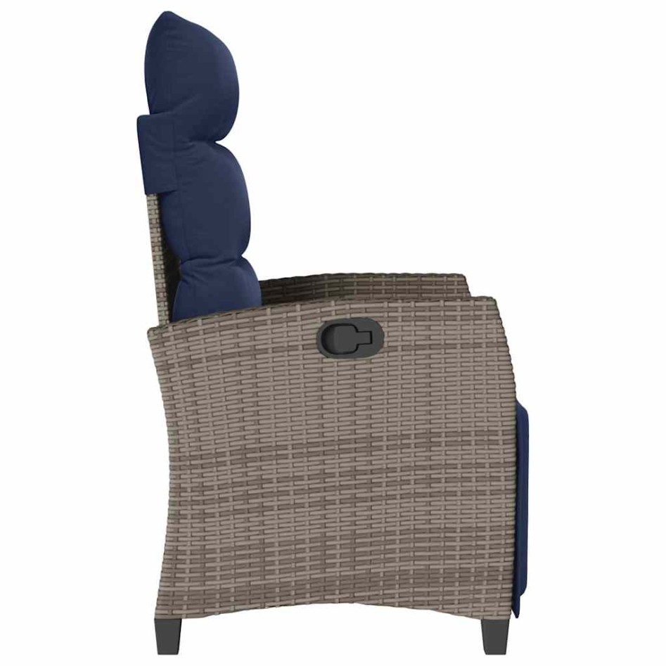 Silla de jardín reclinable con mesa auxiliar ratán