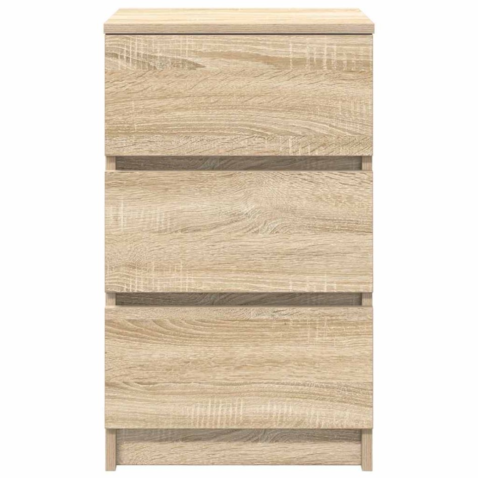 Mesillas de noche con 3 cajones 2 uds roble Sonoma 39x35x65